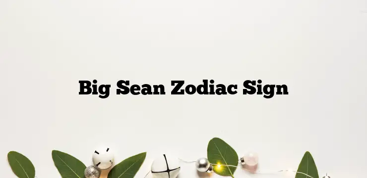 Big Sean Zodiac Sign