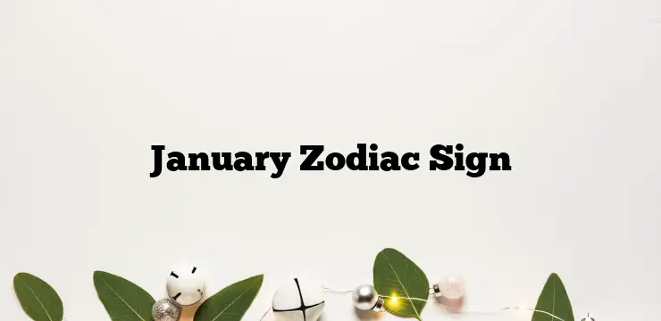 January Zodiac Sign