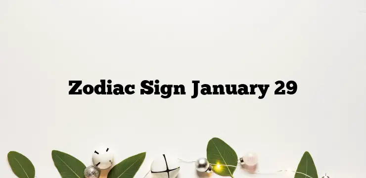 Zodiac Sign January 29